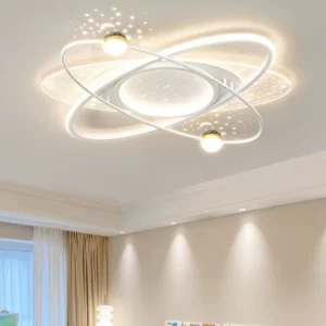 Lampa sufitowa LED planeta z orbitami i gwiaździstym niebem, Ø78 lub 100 cm – zdjęcie 2