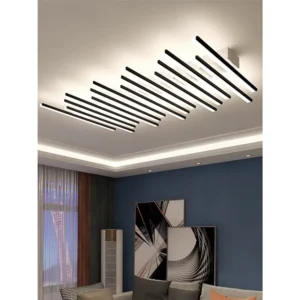 Lampa sufitowa LED z równoległych listew, 6, 12 lub 15 listew, ściemniana pilotem – zdjęcie 1
