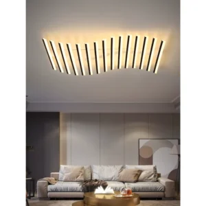 Lampa sufitowa LED z równoległych listew, 6, 12 lub 15 listew, ściemniana pilotem – zdjęcie 2