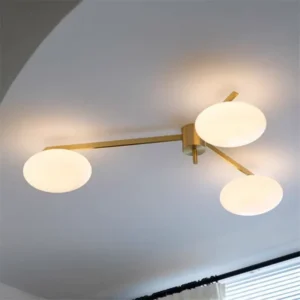 Lampa sufitowa z mlecznymi dyskami na prostych ramionach, 3–6 kloszy – zdjęcie 1