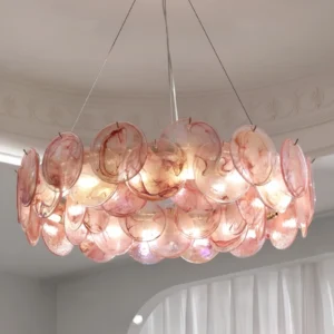 Lampa wisząca z dysków szkła w stylu murano, Ø50 lub Ø60 cm, 4 kolory – zdjęcie 1