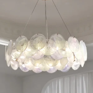 Lampa wisząca z dysków szkła w stylu murano, Ø50 lub Ø60 cm, 4 kolory – zdjęcie 2
