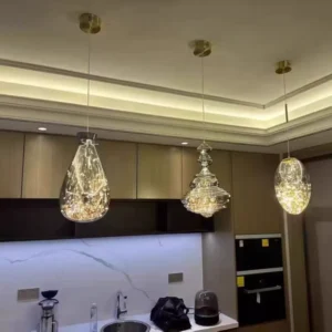 Lampa wisząca LED z dmuchanego szkła ze świetlnym wnętrzem, 6 kształtów – zdjęcie 2