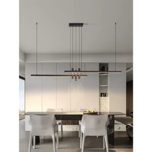 Lampa wisząca LED z dwiema listwami i trzema spotami, 120–250 cm – zdjęcie 1