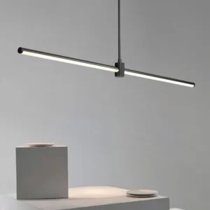 Lampa wisząca LED liniowa - czarna z bliska