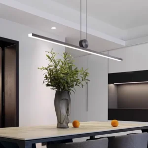 Lampa wisząca LED listwa na centralnym trzonie z kulą, 100–150 cm – zdjęcie 1