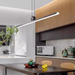 Lampa wisząca LED listwa na centralnym trzonie z kulą, 100–150 cm – zdjęcie 2