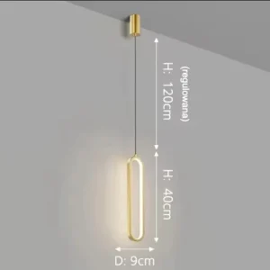 Lampa wisząca LED owalna pętla 40 cm - złota