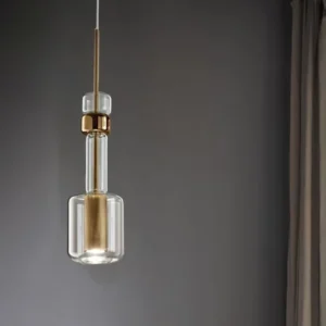 Szklana lampa wisząca LED z segmentów, czarna lub złota, wys. ok. 60 cm