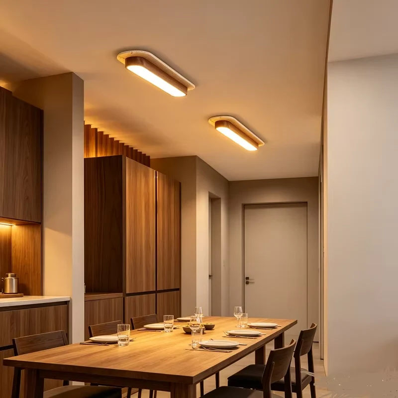 Plafon LED podłużny z fakturą trawertynu, 40–60 cm 3 Plafon LED podłużny z fakturą trawertynu – zdjęcie 3