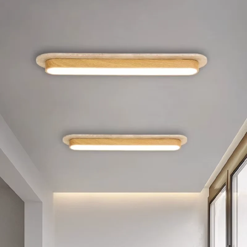 Plafon LED podłużny z fakturą trawertynu, 40–60 cm 4 Plafon LED podłużny z fakturą trawertynu – zdjęcie 4