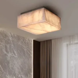 Plafon z naturalnego alabastru z mosiężną obręczą, Ø25–60 cm – zdjęcie 2