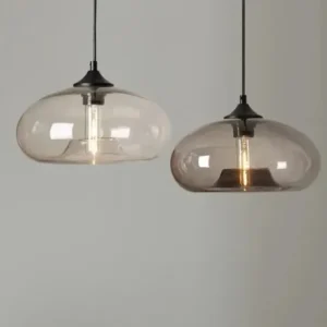 Szklana lampa wisząca kolorowa - przezroczysta i szara